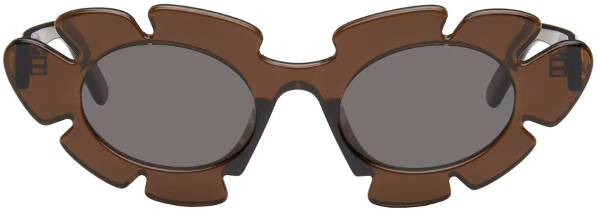 Brown Paula's Ibiza  Flower Sunglasses | SSENSE