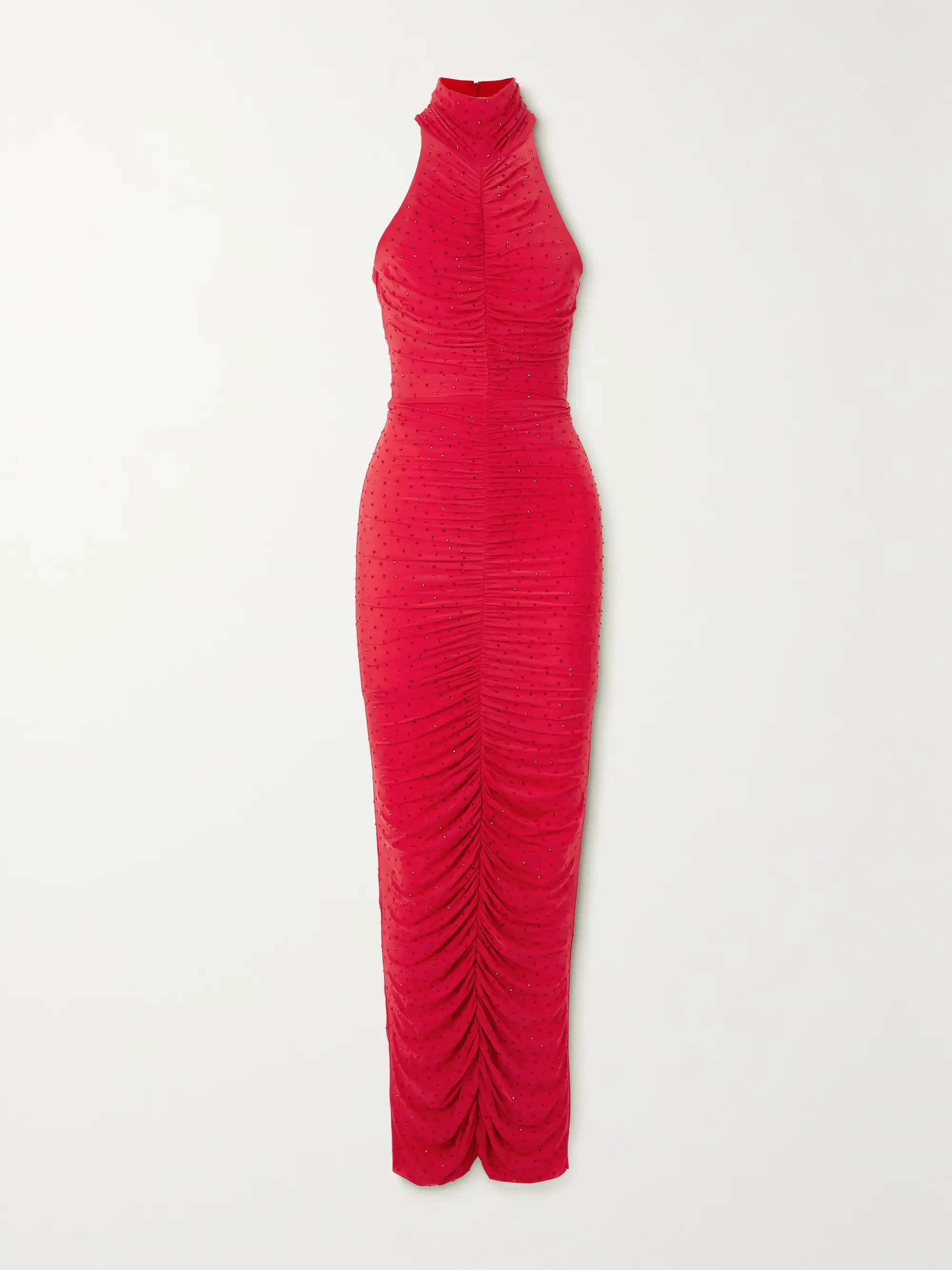 Gabe crystal-embellished ruched stretch-jersey turtleneck gown | NET-A-PORTER (US)