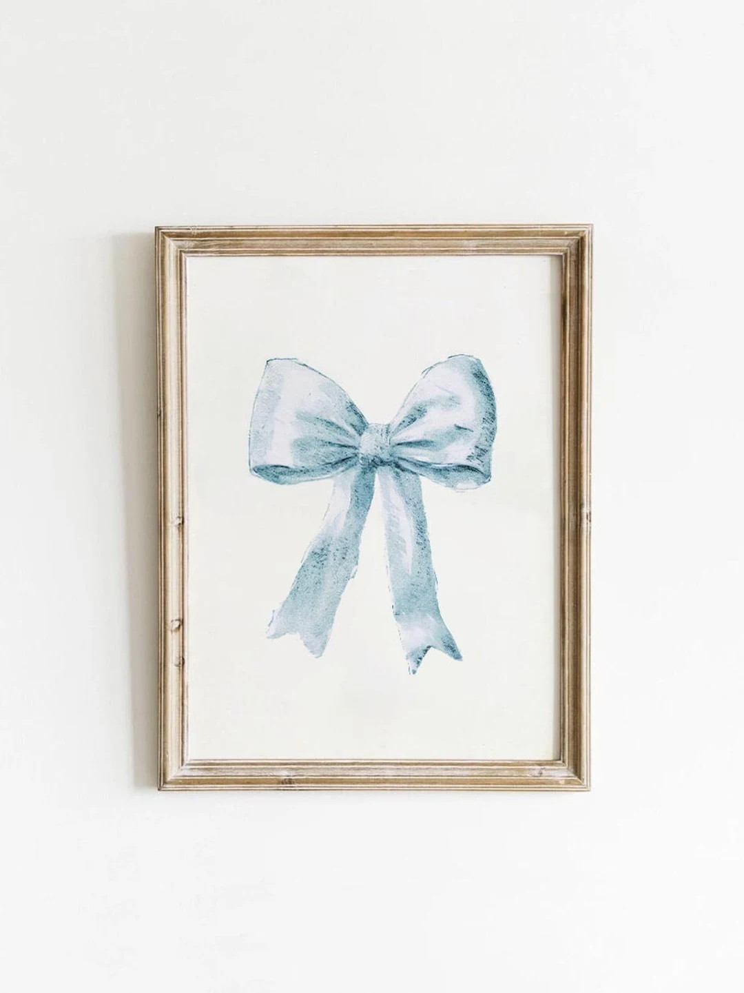 Blue Bow Print Preppy Art Bow Painting Preppy Dorm Prints Aesthetic Blue Print White Retro Poster... | Etsy (US)