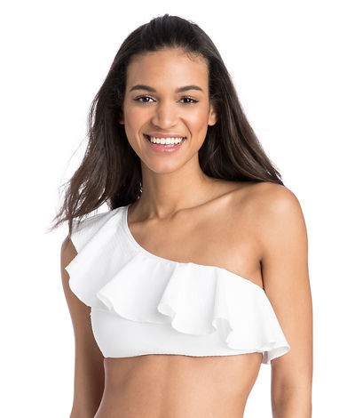 Seersucker One Shoulder Ruffle Top | Vineyard Vines