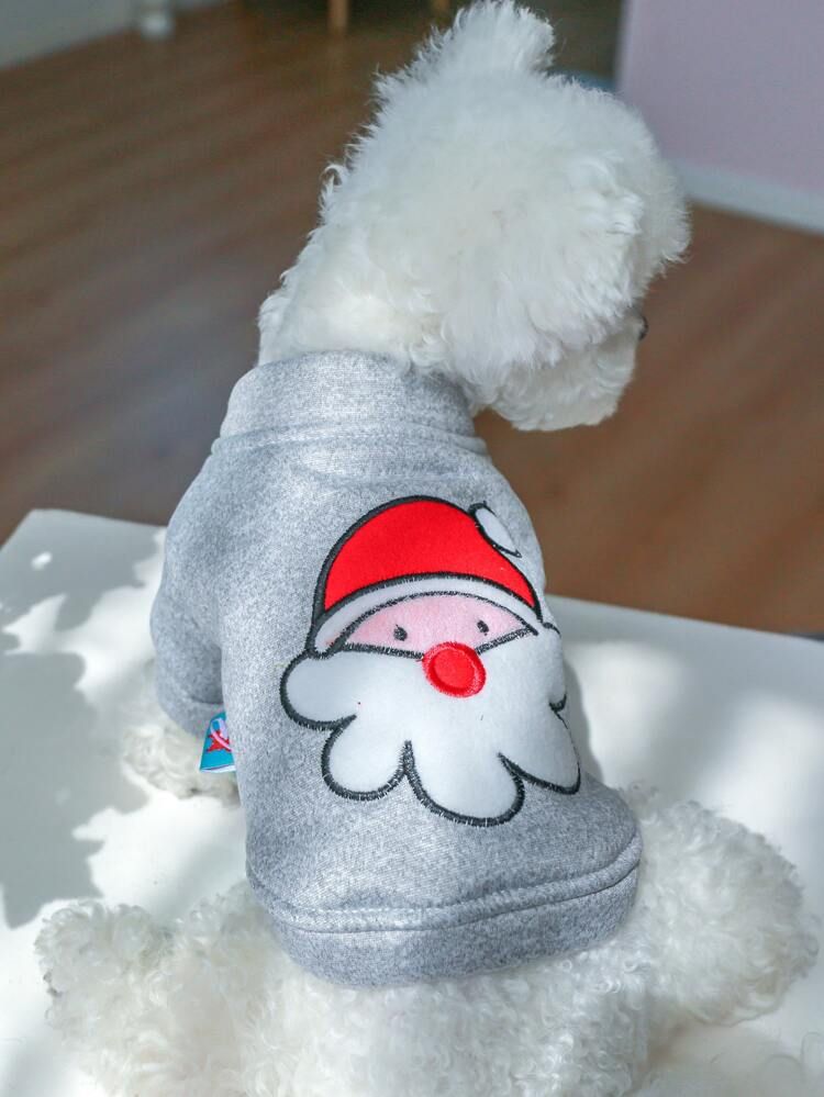 Christmas Santa Print Pet Sweatshirt | SHEIN
