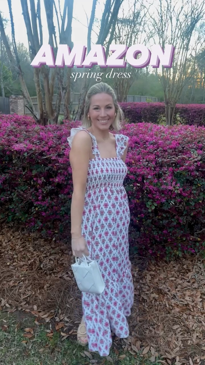 Beautiful Amazon spring dress! (I’m in the size small and I’d say it’s TTS) Paired with Target shoes and purse! Linking all my accessories below! 

#LTKfindsunder50 #LTKVideo #LTKSeasonal
