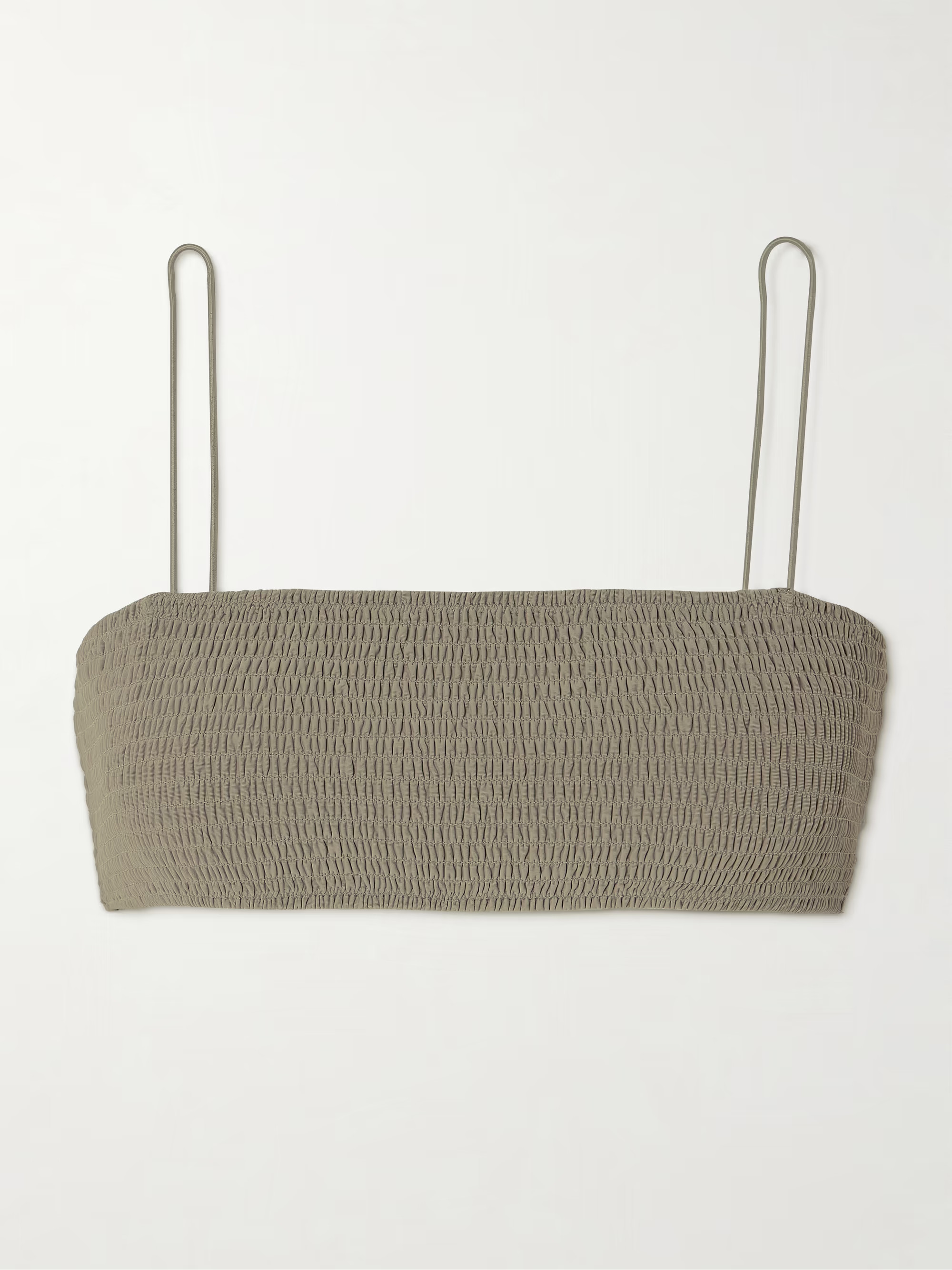 Shirred recycled bikini top | NET-A-PORTER (UK & EU)