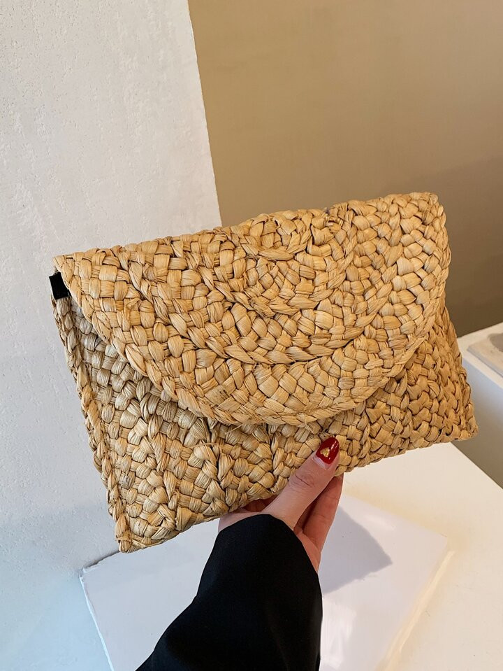 Fashionable Vacation Simple Beach Style Solid Clutch Bag For Streetwear | SHEIN