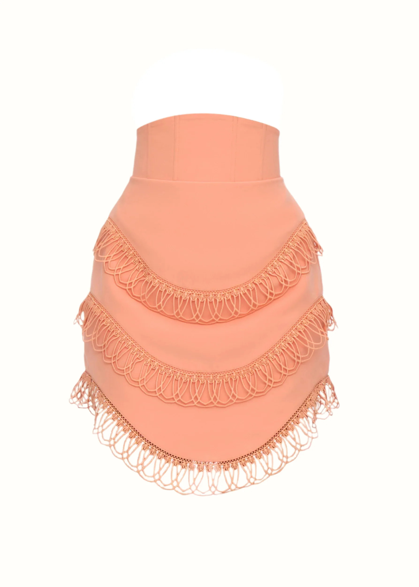 ANDREA IYAMAH RIZO CORSET SKIRT - POWDER PEACH | ANDREA IYAMAH