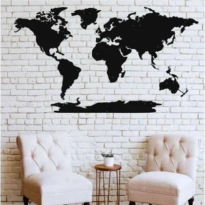 5 Piece Metal World Map Continents Wall Décor Set Trinx Size: 24" H x 40" W x 1" D | Wayfair North America