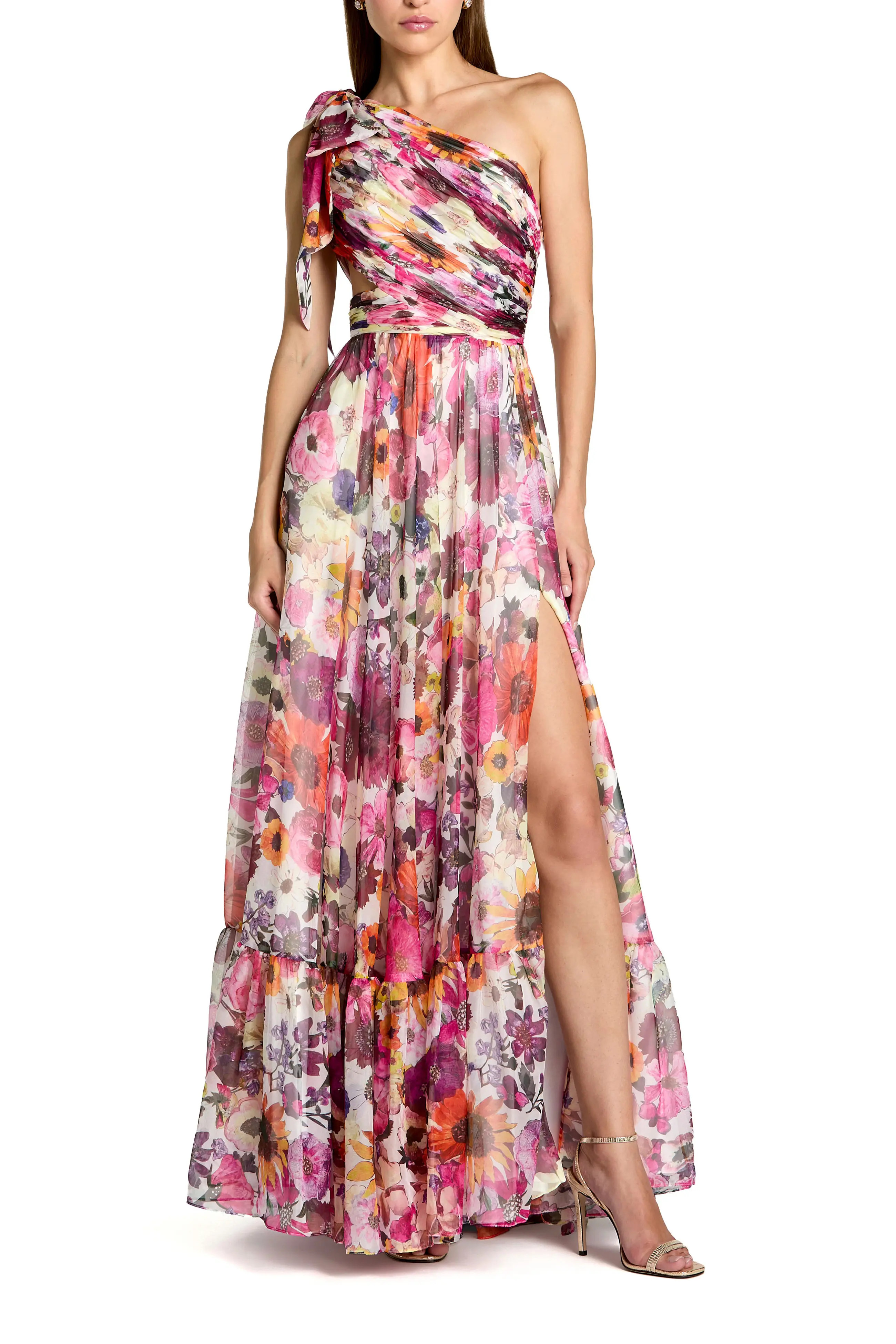 Women's One Shoulder Floral Maxi Gown with Side Cutout (Women) | Nordstrom | Nordstrom