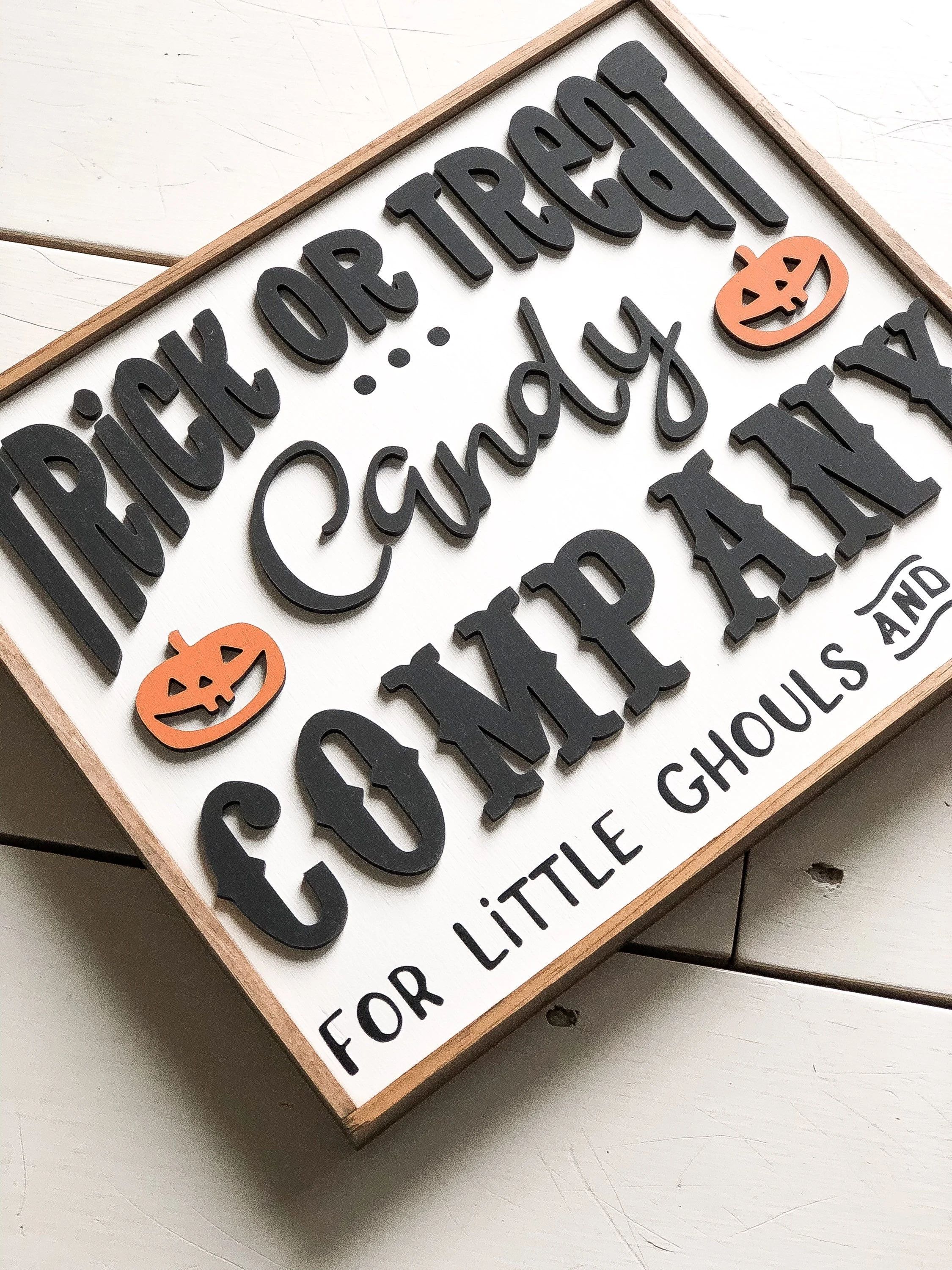 3D Halloween Sign | Trick or Treat | Candy Co | Rustic | Rae Dunn Display | Etsy (US)