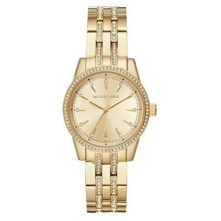 Michael Kors Mini Ritz Glitz Crystals 33mm Gold Dial Gold Women's Watch MK3909 | Walmart (US)