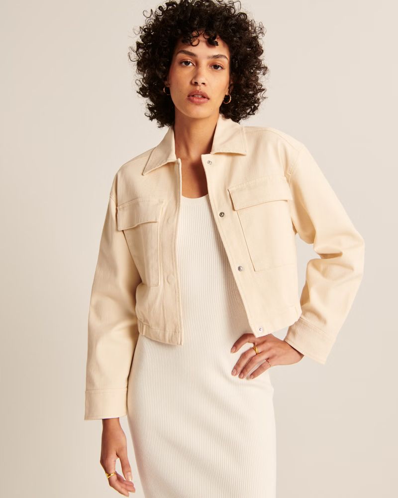 Women's Cropped Trucker Jacket | Women's Coats & Jackets | Abercrombie.com | Abercrombie & Fitch (US)