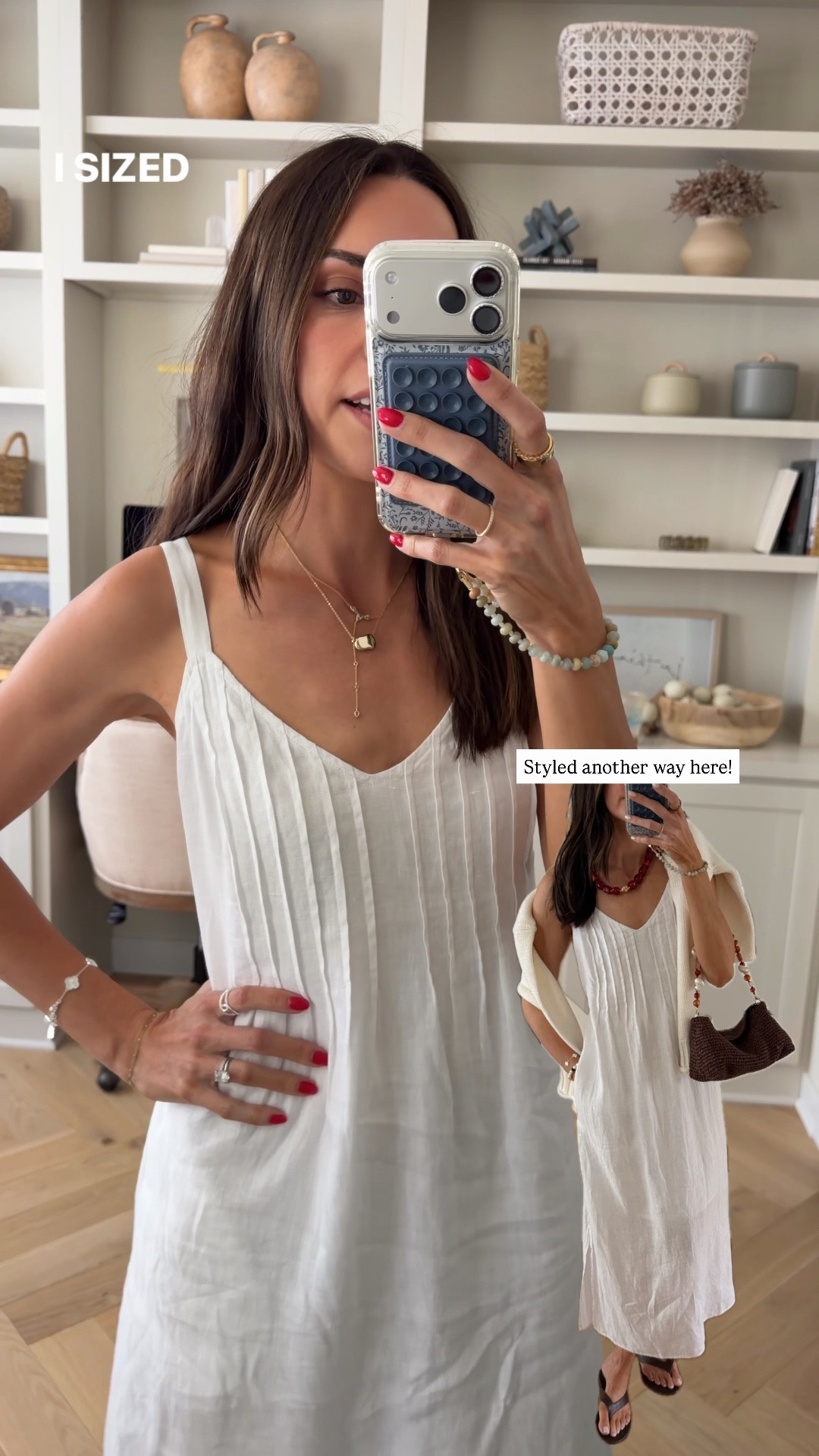 I am between XS/S and took a XS in this dress! Runs a little big. 100% linen shell with a soft viscose lining. 
Wrap sandals are tts, size up for half sizes! 

Electric picks code TAYLOR20

White summer dress / white linen dress / Mom dress for family photos

#LTKootd #LTKSeasonal #LTKgrwm