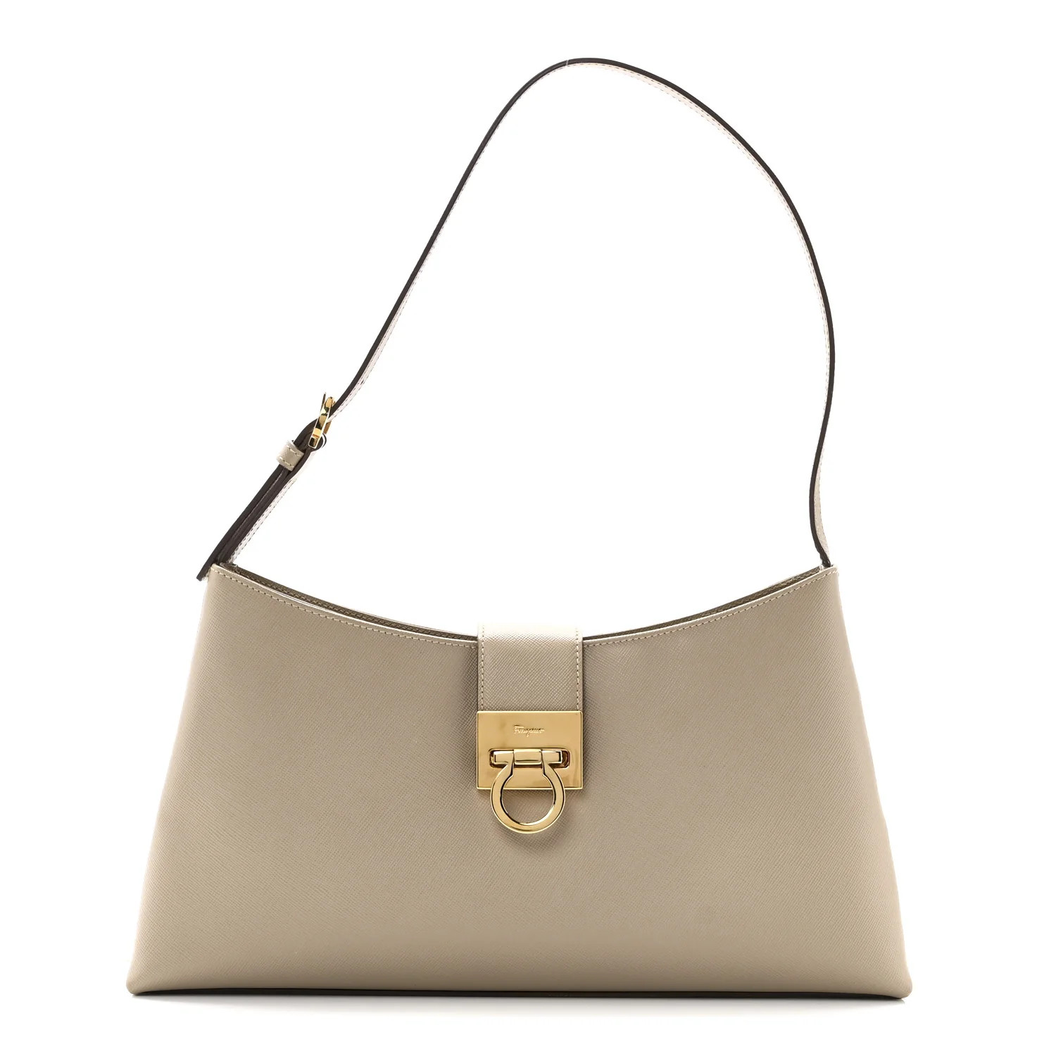 Hammered Calfskin Trifolio Shoulder Bag Beige | FASHIONPHILE (US)
