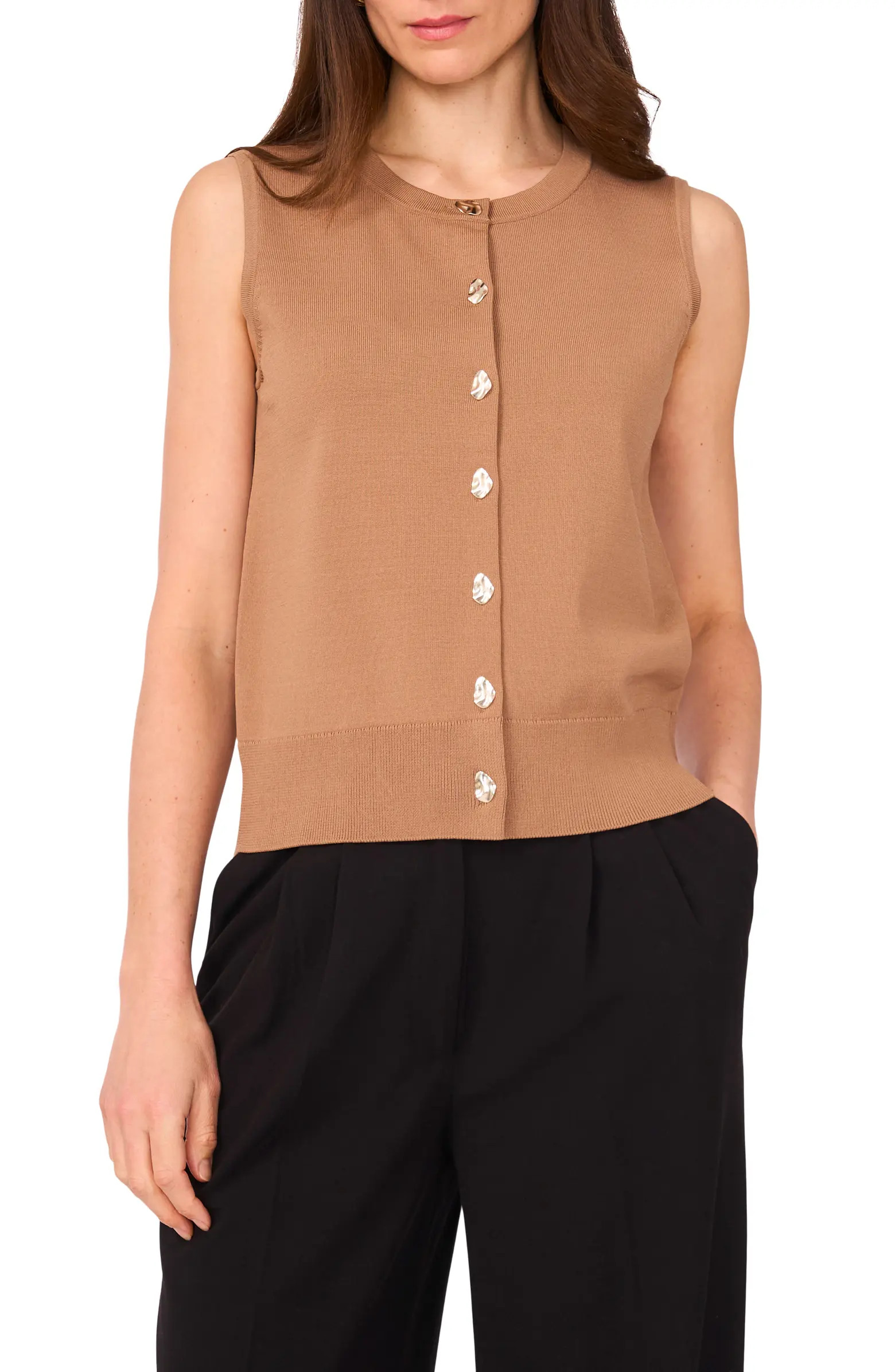 Vince Camuto Crewneck Button-Up Sweater Vest | Nordstrom | Nordstrom