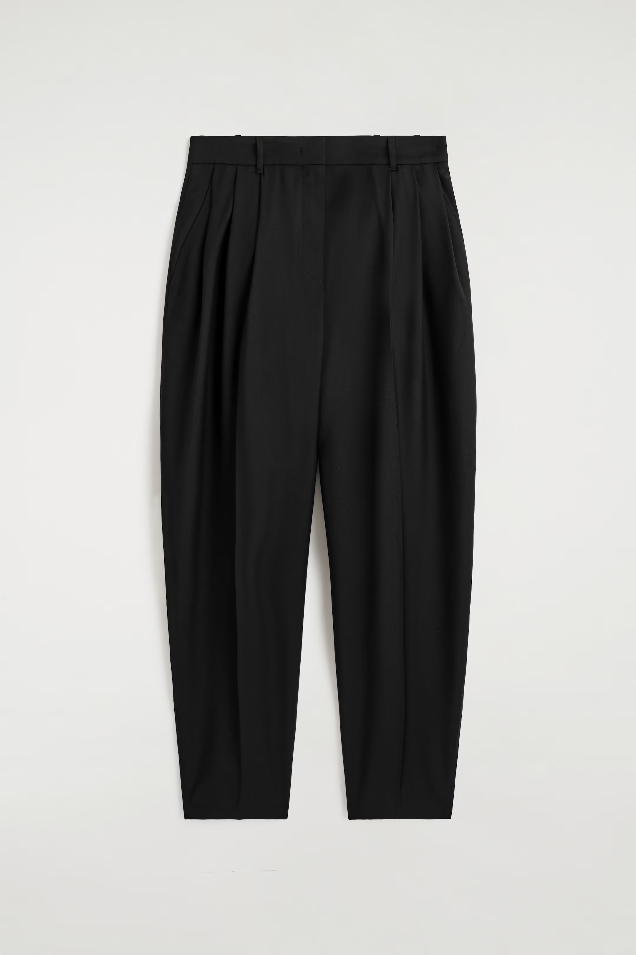 PLEATED WOOL-BLEND TULIP PANTS - BLACK | COS US | COS (US)