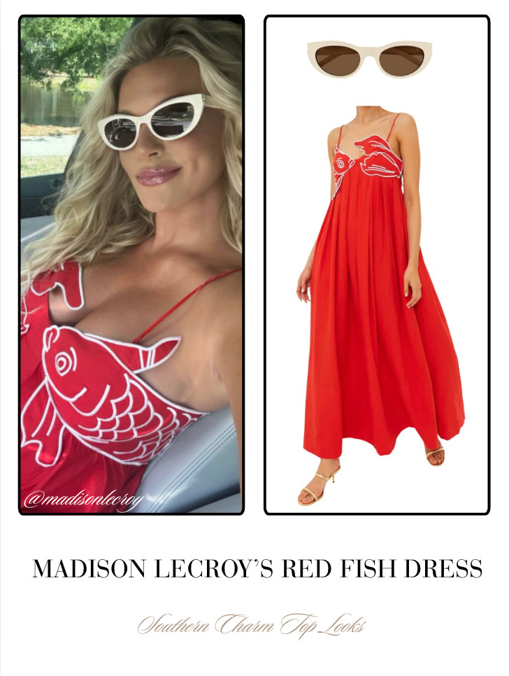 Madison LeCroy's Red Fish Dress 📸= @madisonlecroy  

 