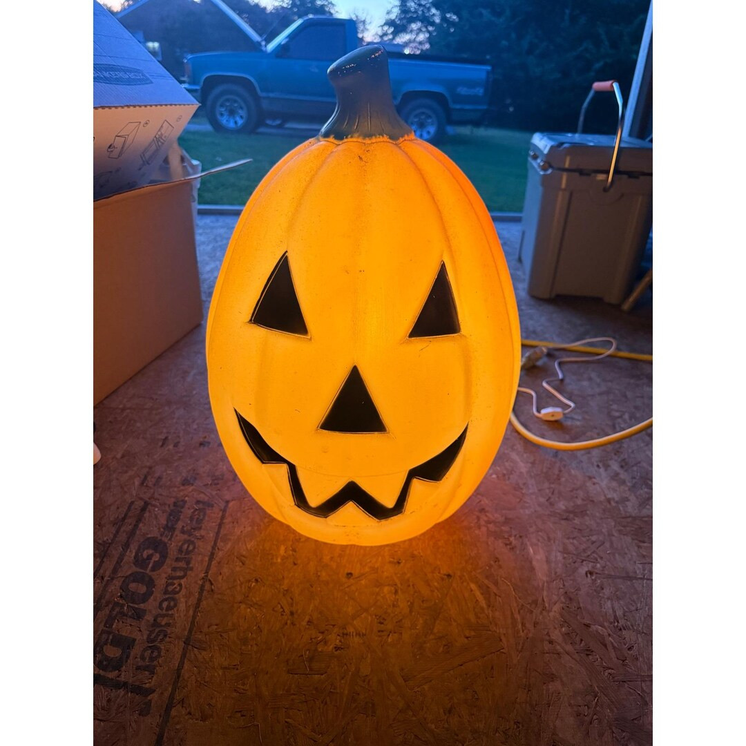 General Foam Plastics Jack O' Lantern Pumpkin 21" Halloween Blow Mold Lights Up - Etsy | Etsy (US)