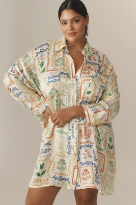 Corey Lynn Calter Long-Sleeve Printed Mini Shirt Dress | Anthropologie (US)