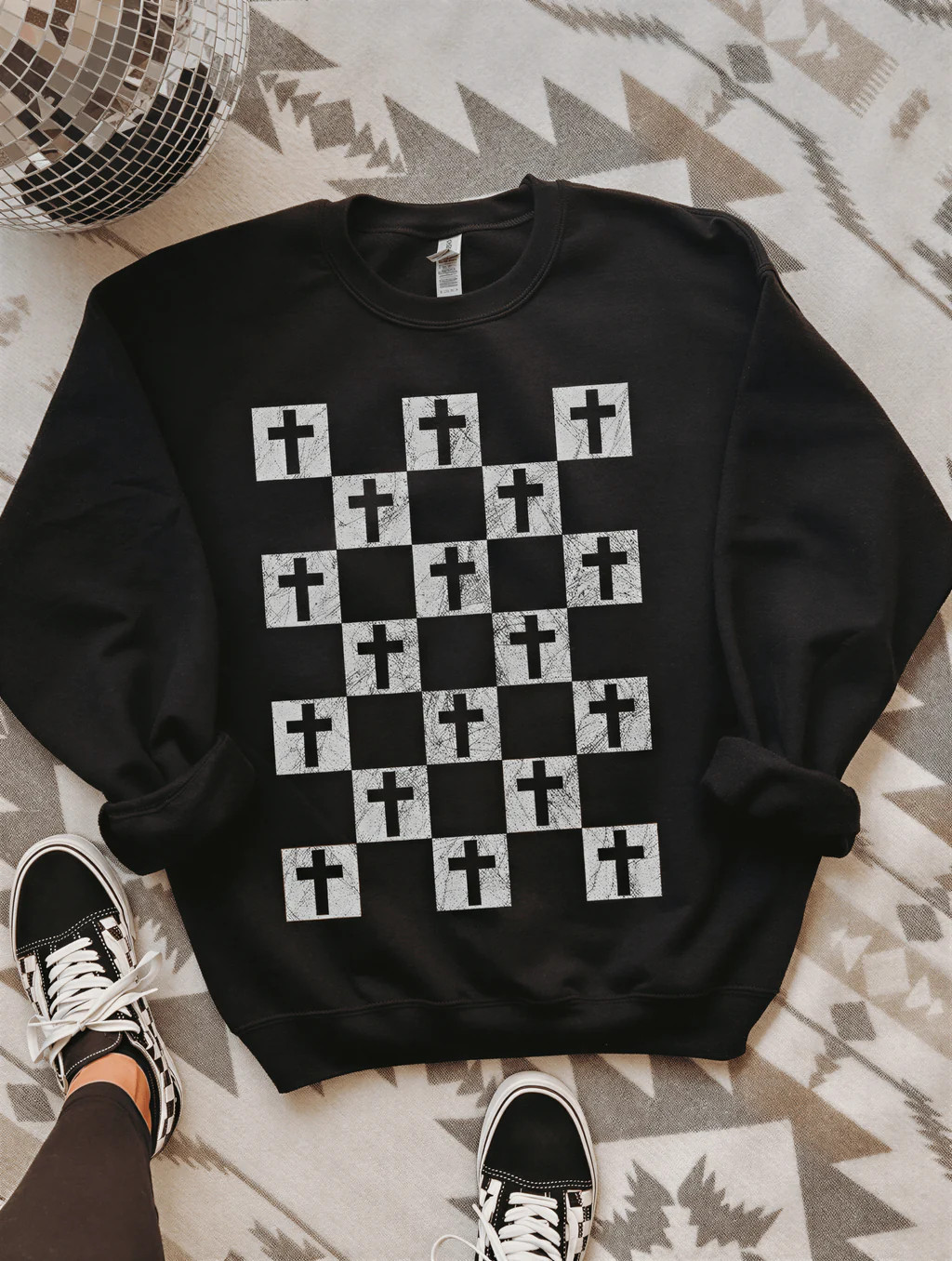 Bold Crosses - Black Sweatshirt | Worthy Wear