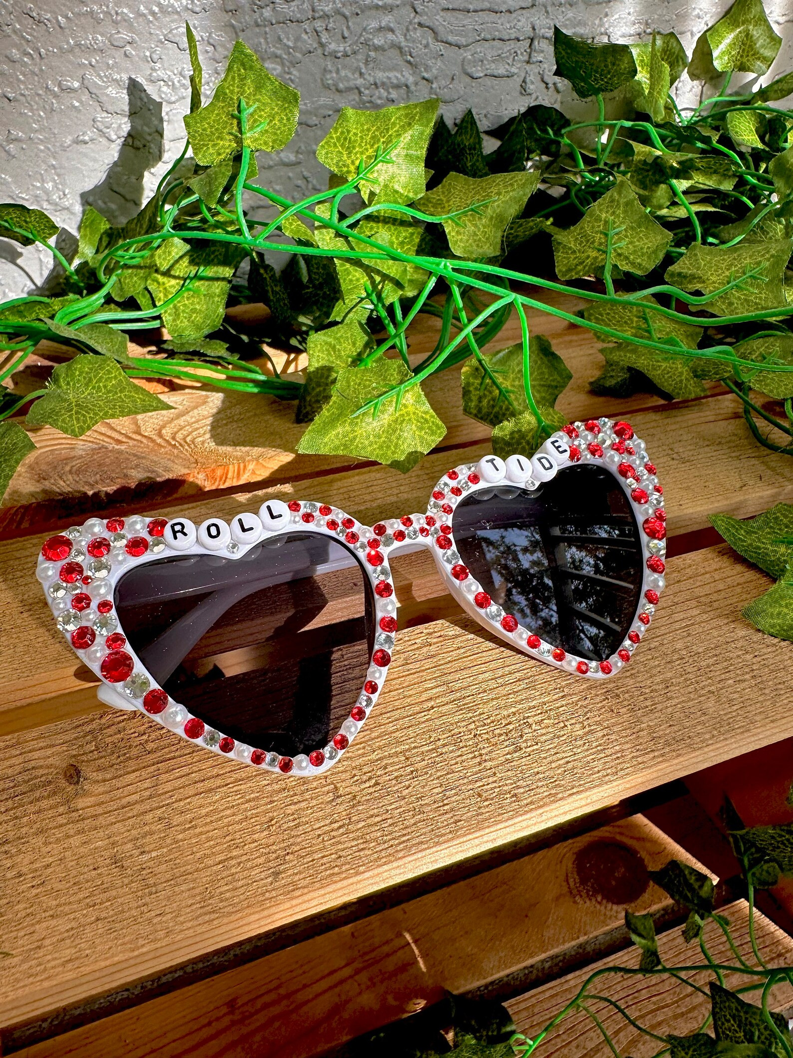 Roll Tide College Football Bedazzled Heart Sunglasses  Bling - Etsy | Etsy (US)