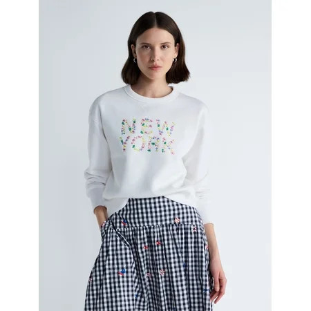 Free Assembly Women's Cotton Bow Blouse with Short Puff Sleeves, Sizes XS-XXL | Walmart (US)
