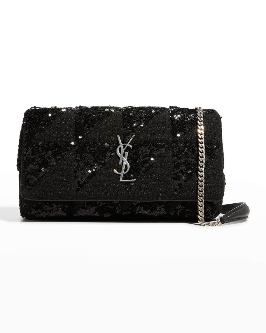 Saint Laurent Jamie Medium Sequin Wool Shoulder Bag | Neiman Marcus