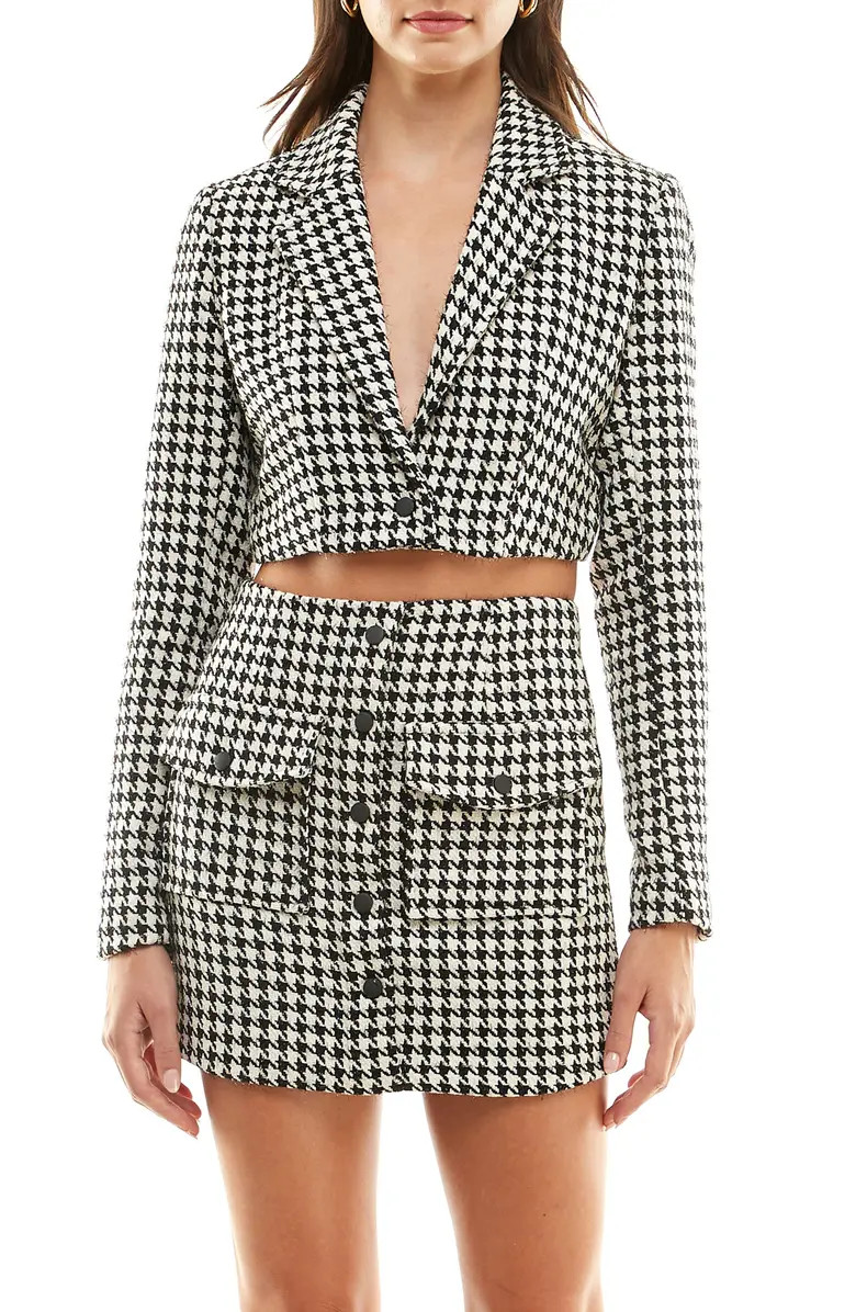 WAYF x Jourdan Sloane As If Houndstooth Crop Blazer | Nordstrom | Nordstrom