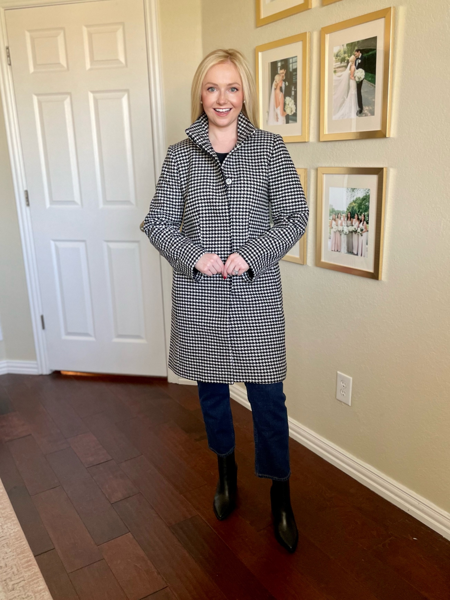 Houndstooth, houndstooth coat, wool coat, winter coat, winter outerwear, petite coat 

#LTKHoliday #LTKstyletip #LTKSeasonal