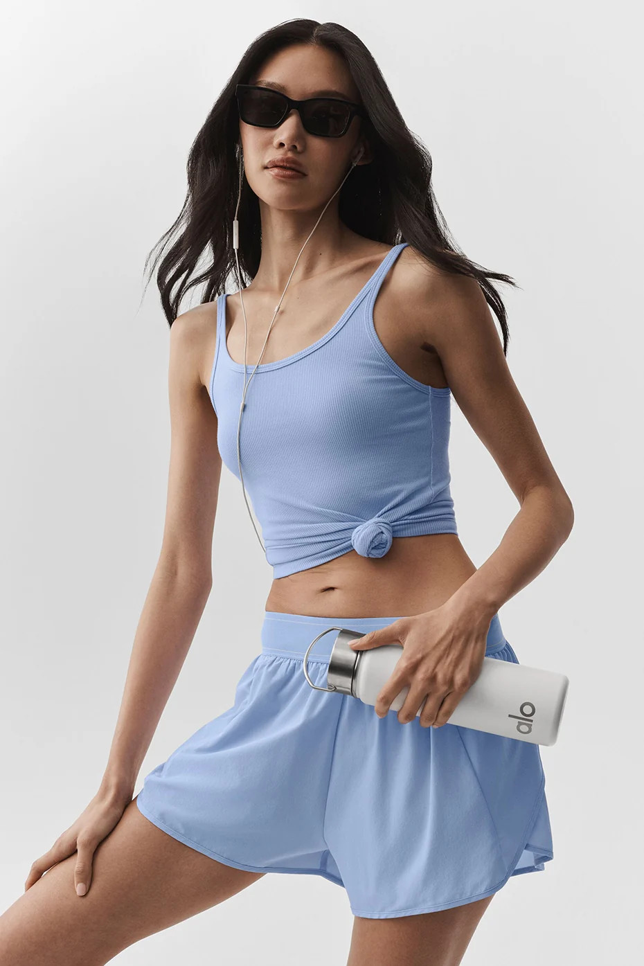 ALO | Ribbed Adore Tank Top in Light Provence Blue, Size: 2XS | Alo Yoga