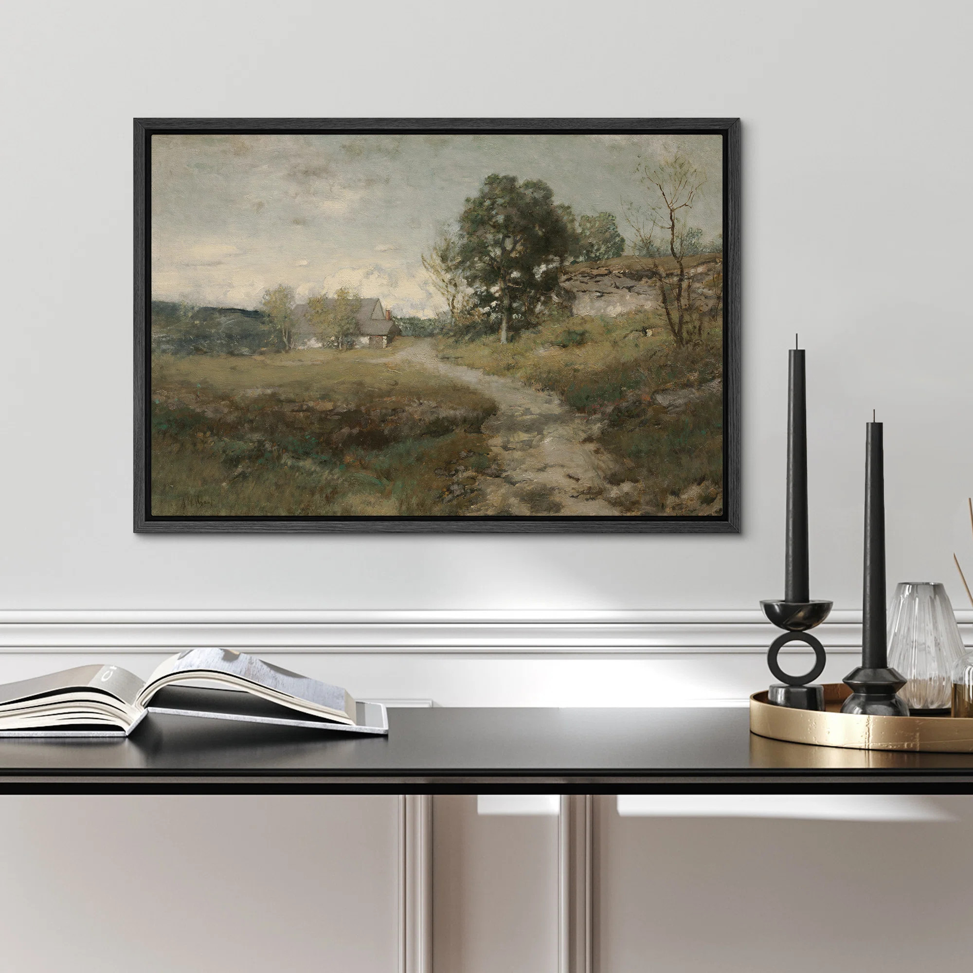 Rustic Countryside "Country Village Rural Landscape Nature Farmhouse Framed Canvas Print Wall Art | Wayfair North America