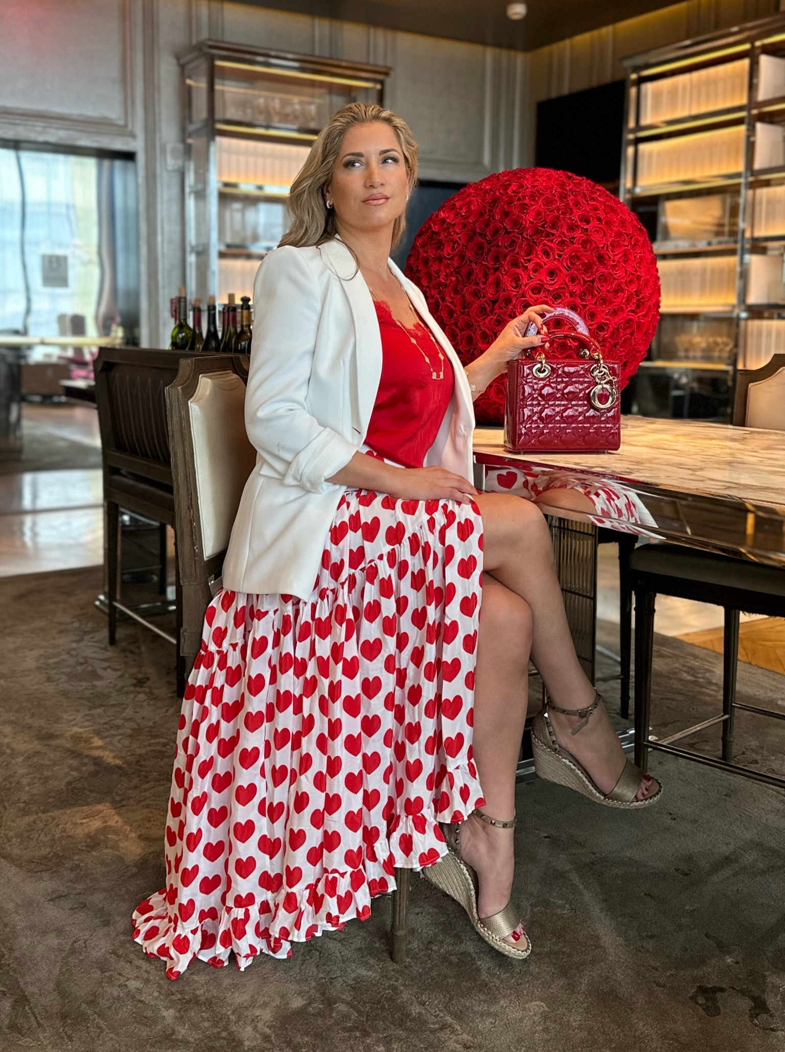 One of my favorite looks is combining a gorgeous skirt by Alexandra Miro with a silk cami and blazer. And what better colors than red and white!!! 

#redsilkcami #flowy skirt #dreamyskirt #whiteblazer #blazerwithskirt #diorbag

#LTKFind #LTKsalealert #LTKstyletip