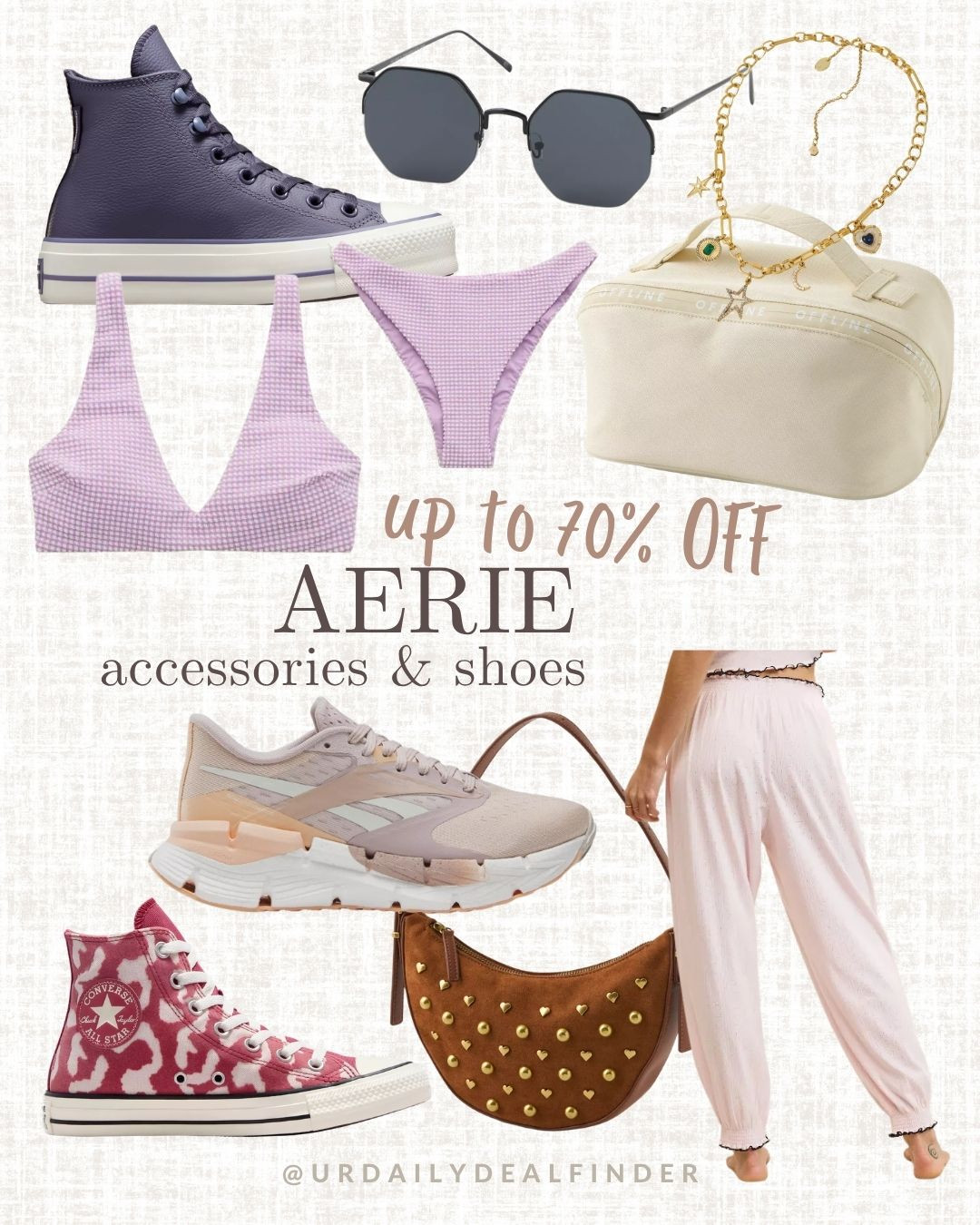 Spring and summer accessories finds at Aerie, now on s a l e!!
#trending outfit #Pinterest outfit inspo #Pinterest inspired #cropped jeans #raw hem jeans #white jeans #gap jeans #quince fashion #straight leg jeans #wide leg jeans #cream jeans #dumpling clutch #oversized clutch #brown clutch #olive green top #olive green crewneck sweater #spring sweater #leather sandals #flatbed sandals #project cloud sandals #steve madden sandals #high rise jeans #mom jeans #jeans styled #abercrombie jeans #designer jeans #revolve jeans #oversized sunglasses #square sunglasses #designer sunglasses #the look for less #revolve fashion finds #nordstrom finds #gap fashion finds #anthropologie finds #Amazon fashion #spring fashion #spring transition outfit #spring style Inspo #style inspo #fashion inspo #outfit inspo #casual style #elevated casual #casual outfit #classic style #casual chic #work fashion #work outfit #work appropriate #office outfit #polished look #weekend style #easy weekend outfitt #day date outfit #wine tasting outfit #mom style #mom outfit #errands outfit #airport outfit #travel outfit #travel style #beach day outfit #beach dinner outfit #site seeing outfit #European vacation #street style #new York style #city outfit #date night outfit  

 #LTKmomlife #LTKActive #LTKSaleAlert