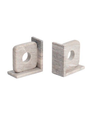 Set Of 2 Cut Out Square Marble Bookends | Marshalls