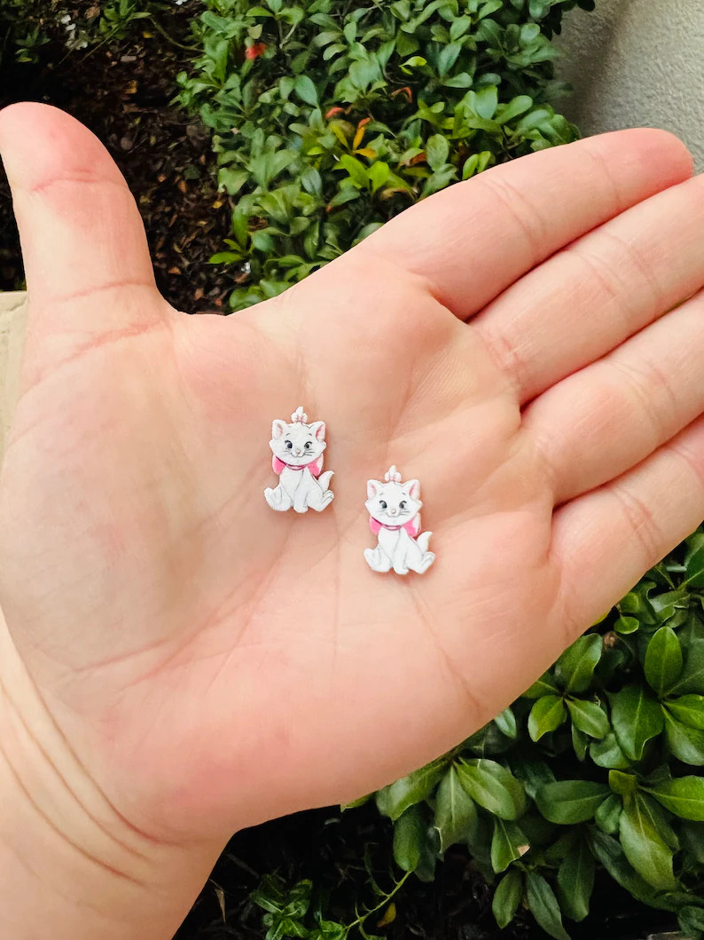 New Marie Earrings/the Aristocats/handmade to Order/stud Earrings/nickel Free/hypoallergenic - Et... | Etsy (US)