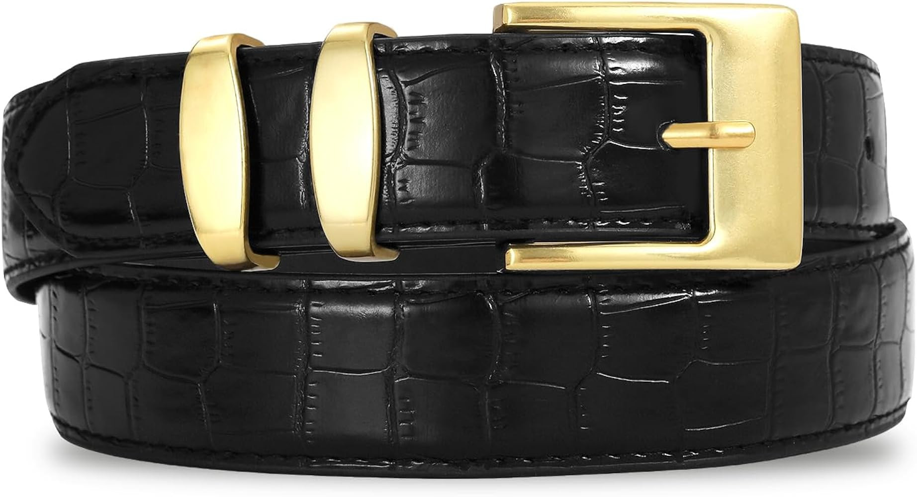 RISANTRY Women's Belt Fashion Buckle Premium Synthetic Leather Ladie Belts for Jeans Minimalist D... | Amazon (US)