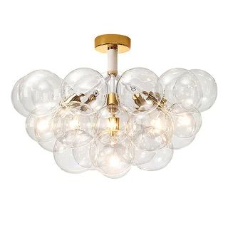 6-Light Bubble Glass Chandelier in White | Bed Bath & Beyond