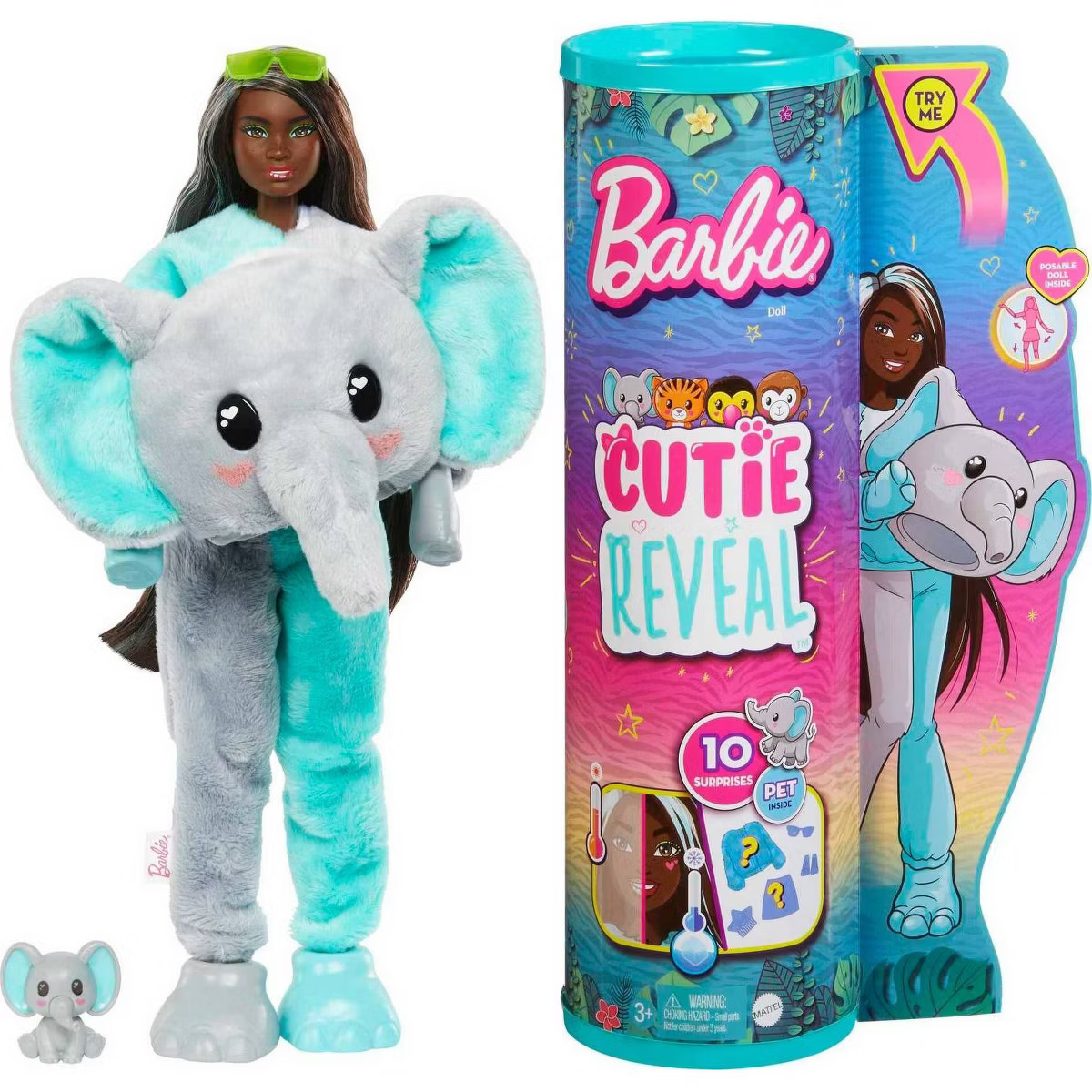 Barbie Cutie Reveal Jungle Series Elephant Doll | Target