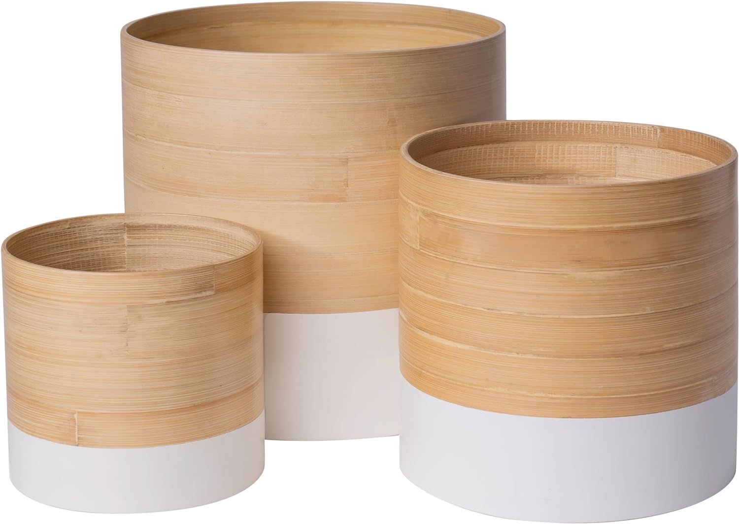 Amazon.com : HABITAS Plant Pots for Indoor Plants - Modern Planter Style Made from Bamboo. Includ... | Amazon (US)