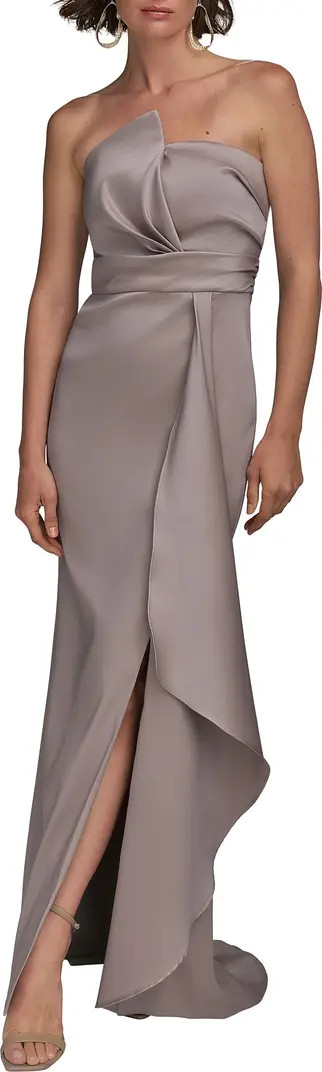 Donna Karan New York Asymmetric Strapless Satin Gown | Nordstrom | Nordstrom