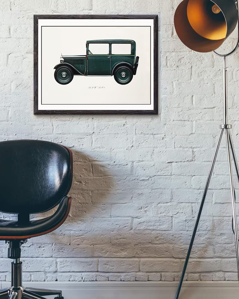 Digital download instant printable Retro Car poster BMW lover Vintage vehicle Boy room wall art P... | Etsy (US)