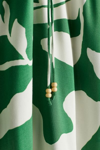 Balloon-sleeved Dress - Green/floral - Ladies | H&M US | H&M (US + CA)