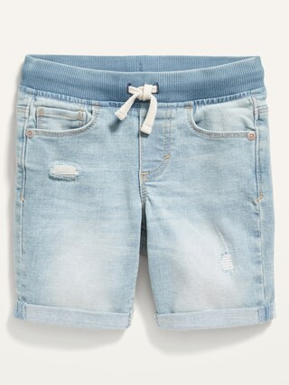 Karate Rib-Knit Waist Ripped Jean Shorts for Toddler Boys | Old Navy (US)