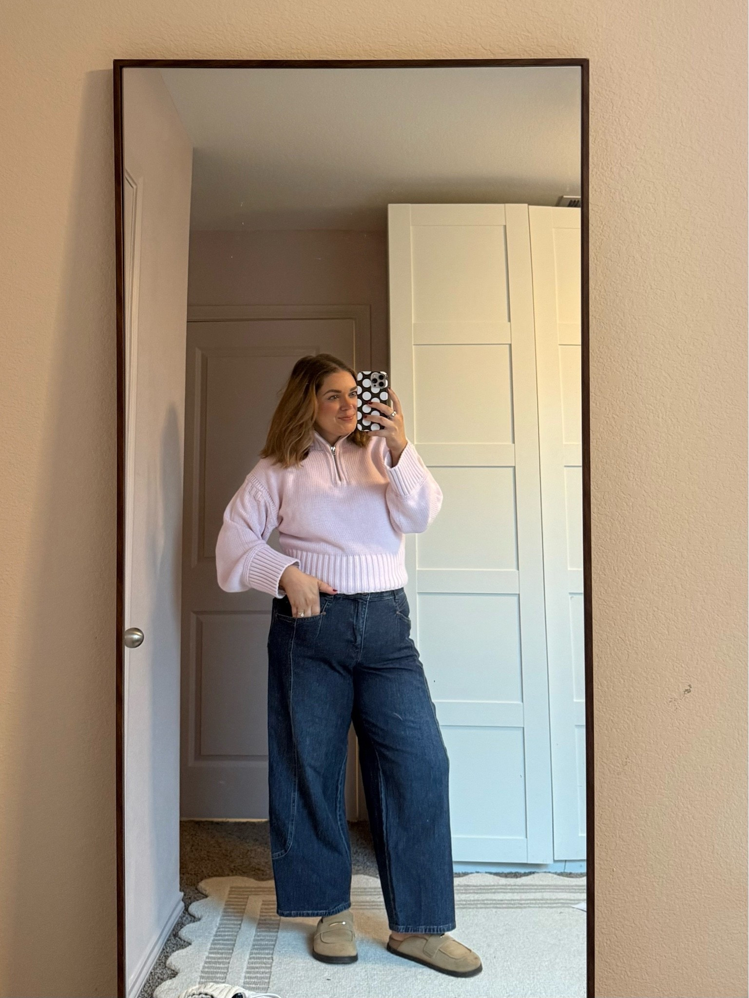 Fall casual outfit wearing large in pullover and 14 in barrel jeans. Fave fall slip ons

#LTKMidsize #LTKootd #LTKgrwm