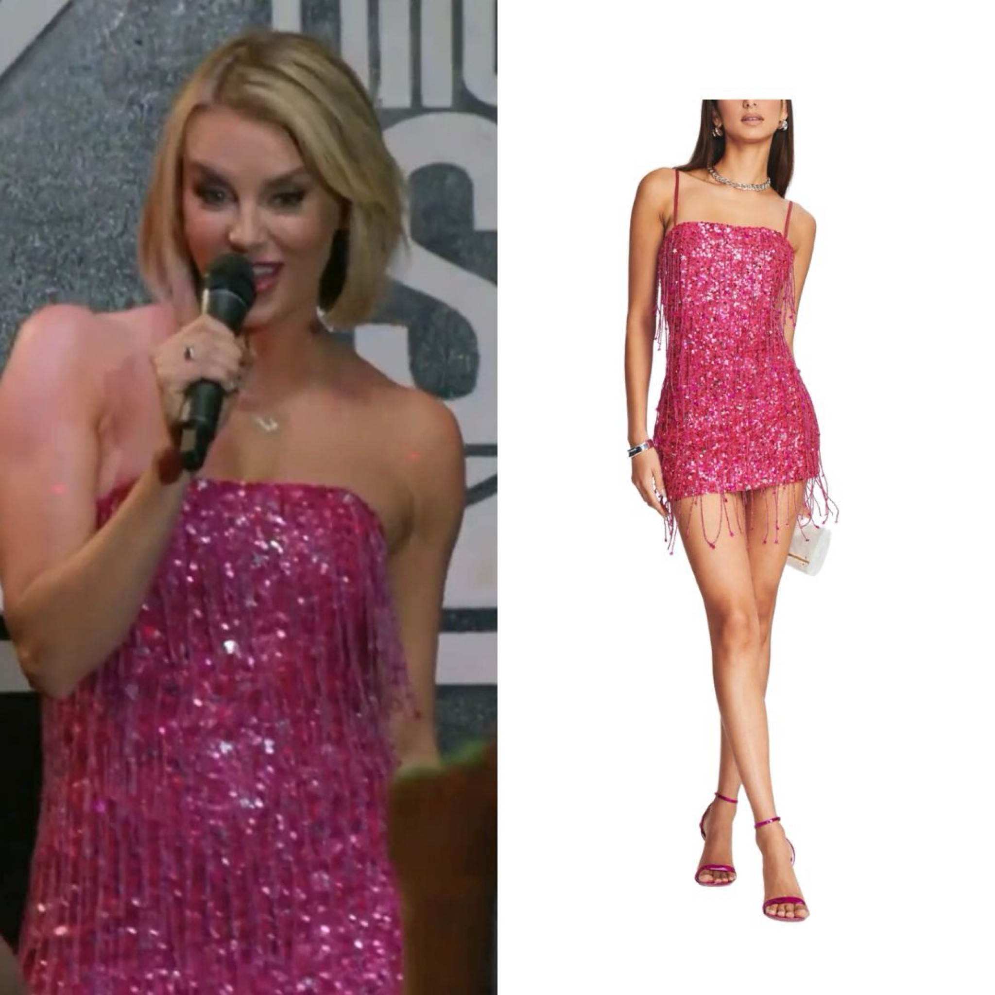 Whitney Rose’s Pink Sequin Fringe Dress 