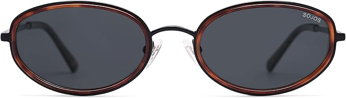 SOJOS Trendy Oval Round Polarized Sunglasses for Women Men, Chic Retro Narrow Circle Sunnies SJ12... | Amazon (US)