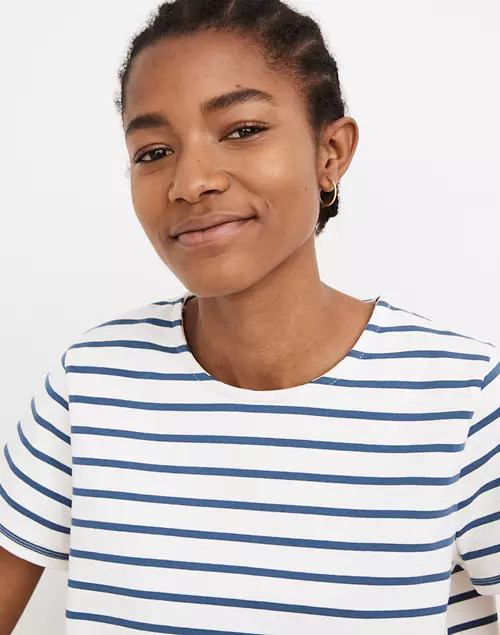 Luxe Boxy-Crop Tee in Atmore Stripe | Madewell