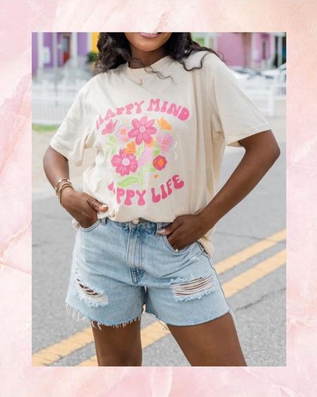 Happy Mind Happy Life Graphic Tee

#fallfavorites #LTKbacktoschool #fallfashion #vacationdresses #resortdresses #resortwear #resortfashion #summerfashion #summerstyle #LTKseasonal #rustichomedecor #liketkit #highheels #Itkhome #Itkgifts #Itkgiftguides #springtops #summertops #Itksalealert
#LTKRefresh #fedorahats #bodycondresses #sweaterdresses #bodysuits #miniskirts #midiskirts #longskirts #minidresses #mididresses #shortskirts #shortdresses #maxiskirts #maxidresses #watches #backpacks #camis #croppedcamis #croppedtops #highwaistedshorts #highwaistedskirts #momjeans #momshorts #capris #overalls #overallshorts #distressesshorts #distressedieans #whiteshorts #contemporary #leggings #blackleggings #bralettes #lacebralettes #clutches #crossbodybags #competition #beachbag #halloweendecor #totebag #luggage #carryon #blazers #airpodcase #iphonecase #shacket #jacket #sale #under50 #under100 #under40 #workwear #ootd #bohochic #bohodecor #bohofashion #bohemian #contemporarystyle #modern #bohohome #modernhome #homedecor #amazonfinds #nordstrom #bestofbeauty #beautymusthaves #beautyfavorites #hairaccessories #fragrance #candles #perfume #jewelry #earrings #studearrings #hoopearrings #simplestyle #aestheticstyle #designerdupes #luxurystyle #bohofall #strawbags #strawhats #kitchenfinds #amazonfavorites #bohodecor #aesthetics #blushpink #goldjewelry #stackingrings #toryburch #comfystyle #easyfashion #vacationstyle #goldrings #fallinspo #lipliner #lipplumper #lipstick #lipgloss #makeup #blazers #LTKU #primeday #StyleYouCanTrust #giftguide #LTKRefresh #LTKSale
#LTKHalloween #LTKFall #fall #falloutfits #backtoschool #backtowork #LTKGiftGuide #amazonfashion #traveloutfit #familyphotos #liketkit #trendyfashion #fallwardrobe #winterfashion #christmas #holidayfavorites #LTKseasonal #LTKHalloween #boots #gifts #aestheticstyle #comfystyle #cozystyle #LTKcyberweek #LTKCon #throwblankets #throwpillows #ootd #LTKcyberweek #LTKSale #StyledContent #countryconcert #taylorswifterastour #ootd #LTKxNSale
#Itksalealert #YPB #abercrombie #abercrombie&fitch #ypbfitness #a&fsale #activewear

#LTKfindsunder50 #LTKsalealert #LTKstyletip