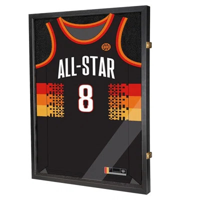 Wooden Jersey Display Case Lockable Shadow Box With 98% Uv Protection Acrylic For Baseball Basketball Football Soccer Hockey Shirt And Uniform | Wayfair North America