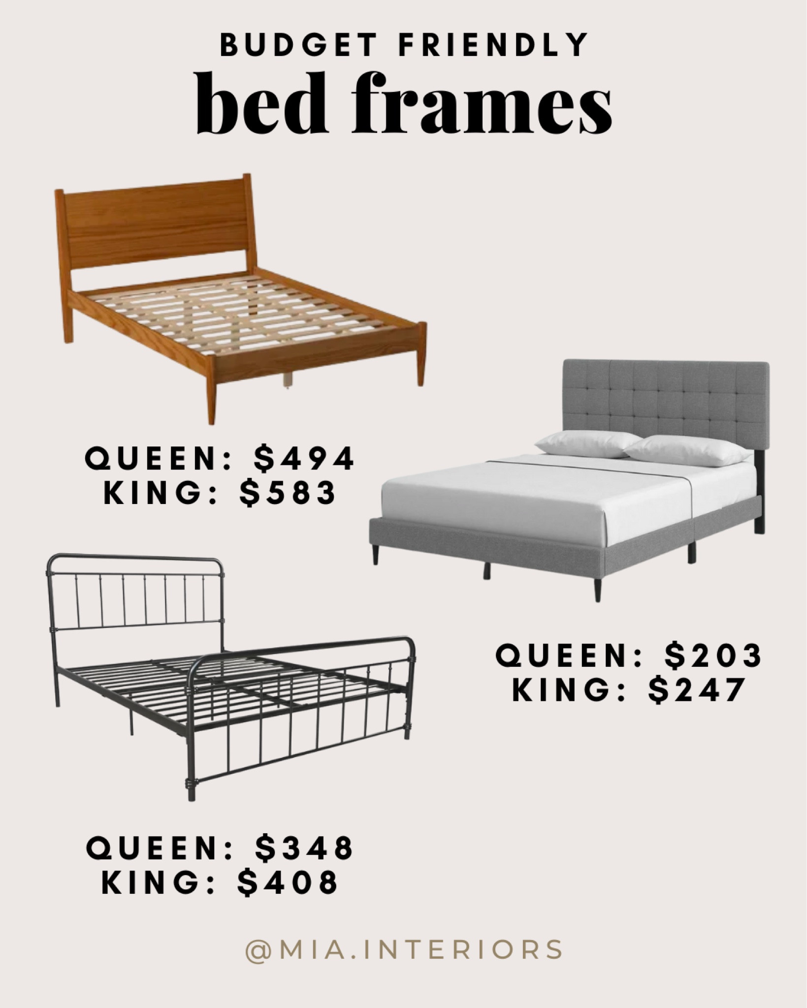 Bed frames on a budget 

#bedframes #budgetfriendlybedroom #bedroomdecor #budgetbed #

#LTKsalealert #LTKstyletip #LTKhome