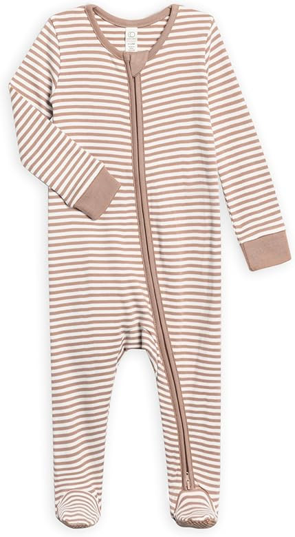 Colored Organics Baby Zip-Up Footed Sleeper with 2-Way Zipper - Newborn Organic Cotton Pajamas | Amazon (US)