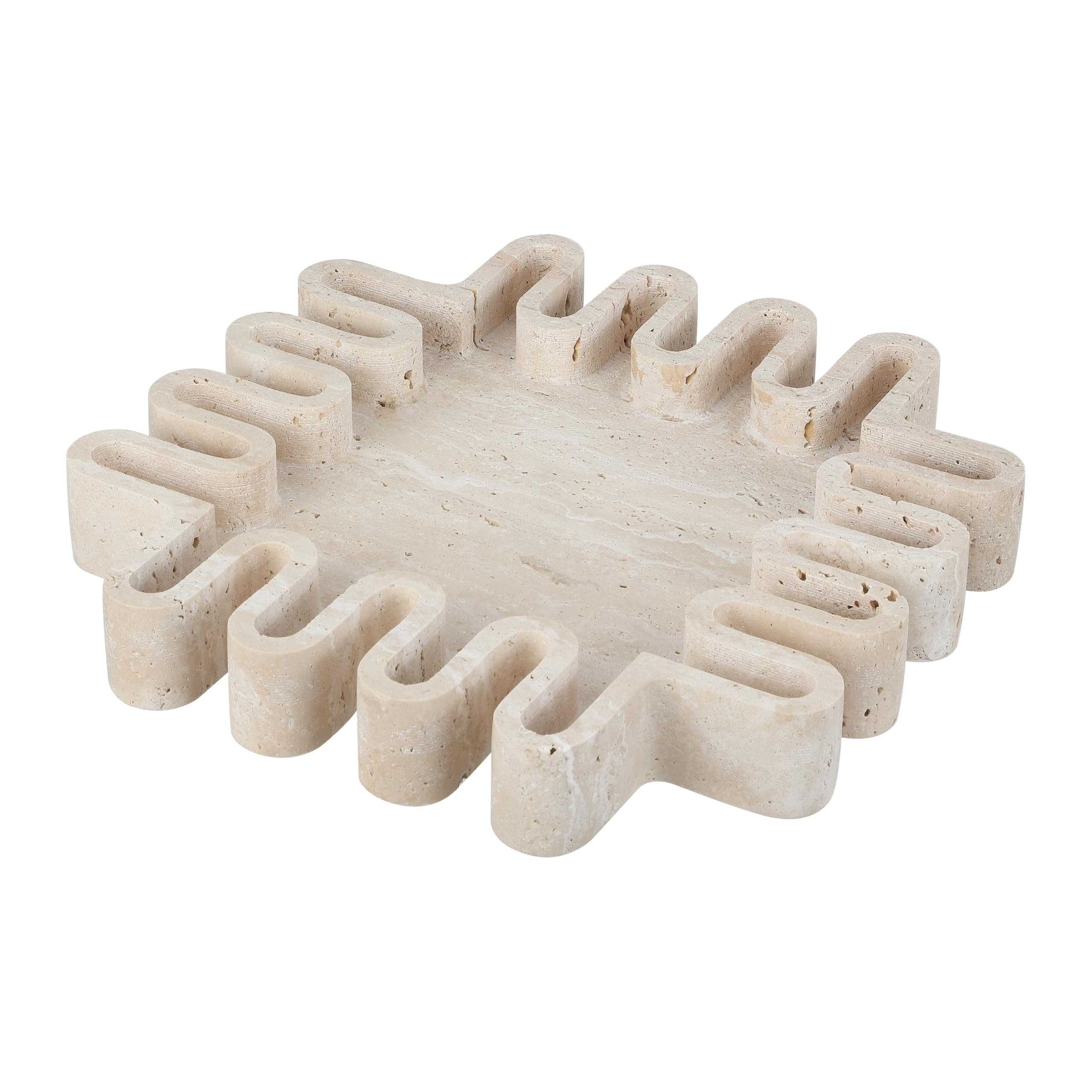 SAFAVIEH Home Collection - Mia Large Tray, Tan Travertine Decorative Accent, Modern Gear-Edge Design (RDC4055A) | Amazon (US)